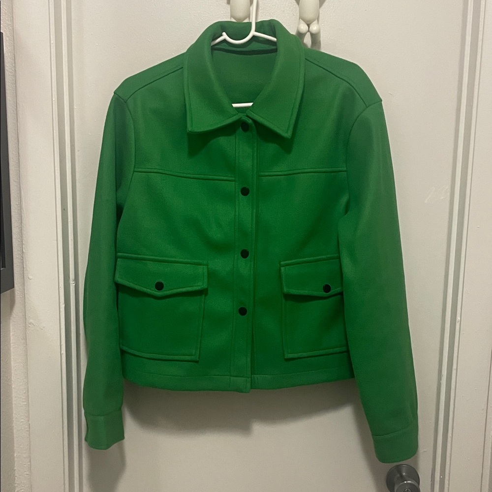 SHEIN Vibrant Green Utility Jacket